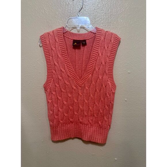 Lizsport Petites Coral Cable Knit Sweater Vest Sleeveless Top Small S - Picture 1 of 4